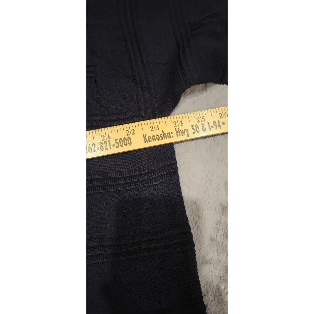 Giorgiolini Made in Italy Wool Blend Textured Knit Sweater Mens XXL Navy Fall